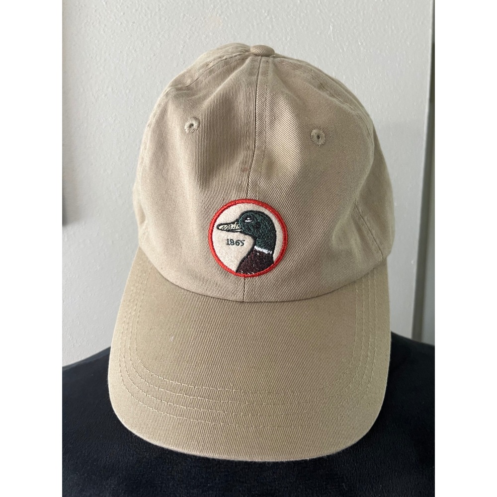 DUCK HEAD Hat Mallard Logo Patch Dad Cap Mens OSFM Khaki Tan Cotton Adjustable